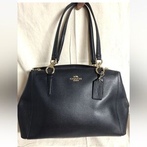 NWT Coach Small Midnight Carryall Crossgrain Leather Satchel Crossbody Bag